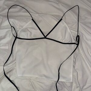 White Spaghetti Strap Crop Top